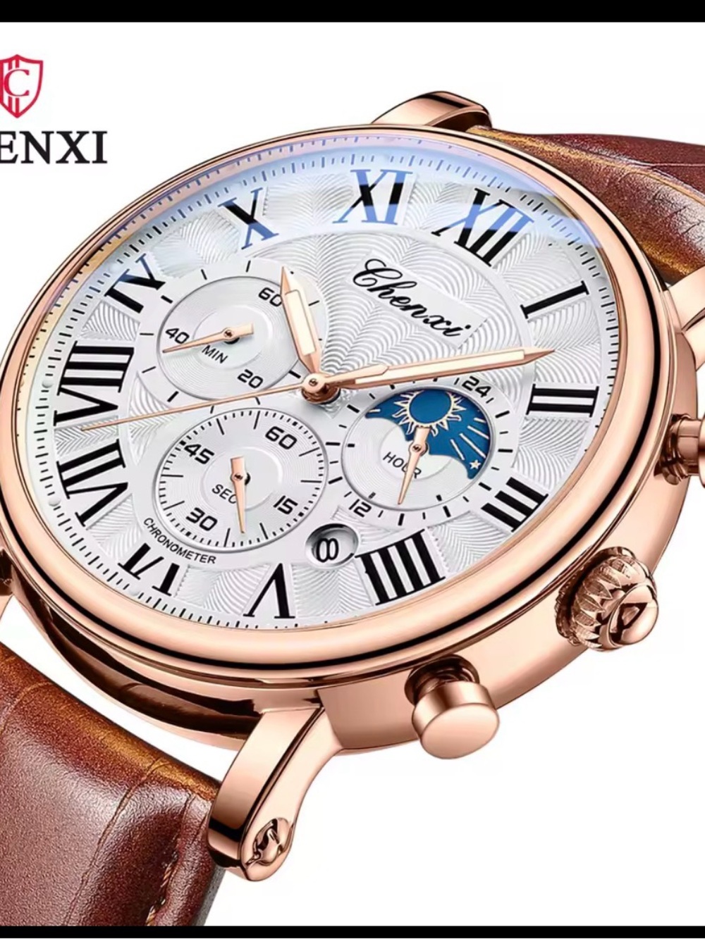 Others Follow Rose Gold and Brown Men's Chronograph Watch